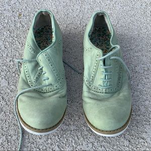 Pastel sea foam Oxford shoes